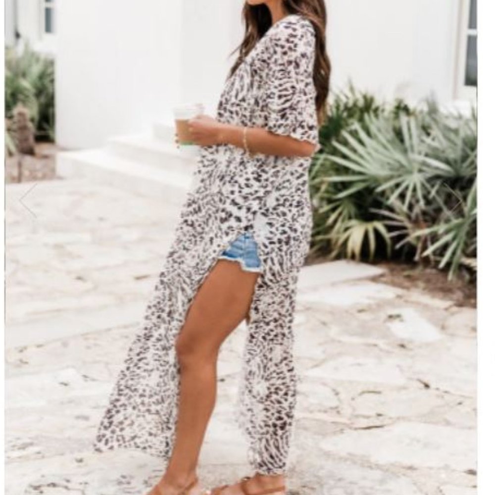 Leopard Printed Kimono